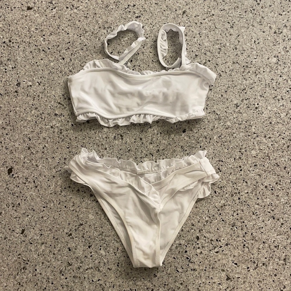 Zuful white ruffle bikini